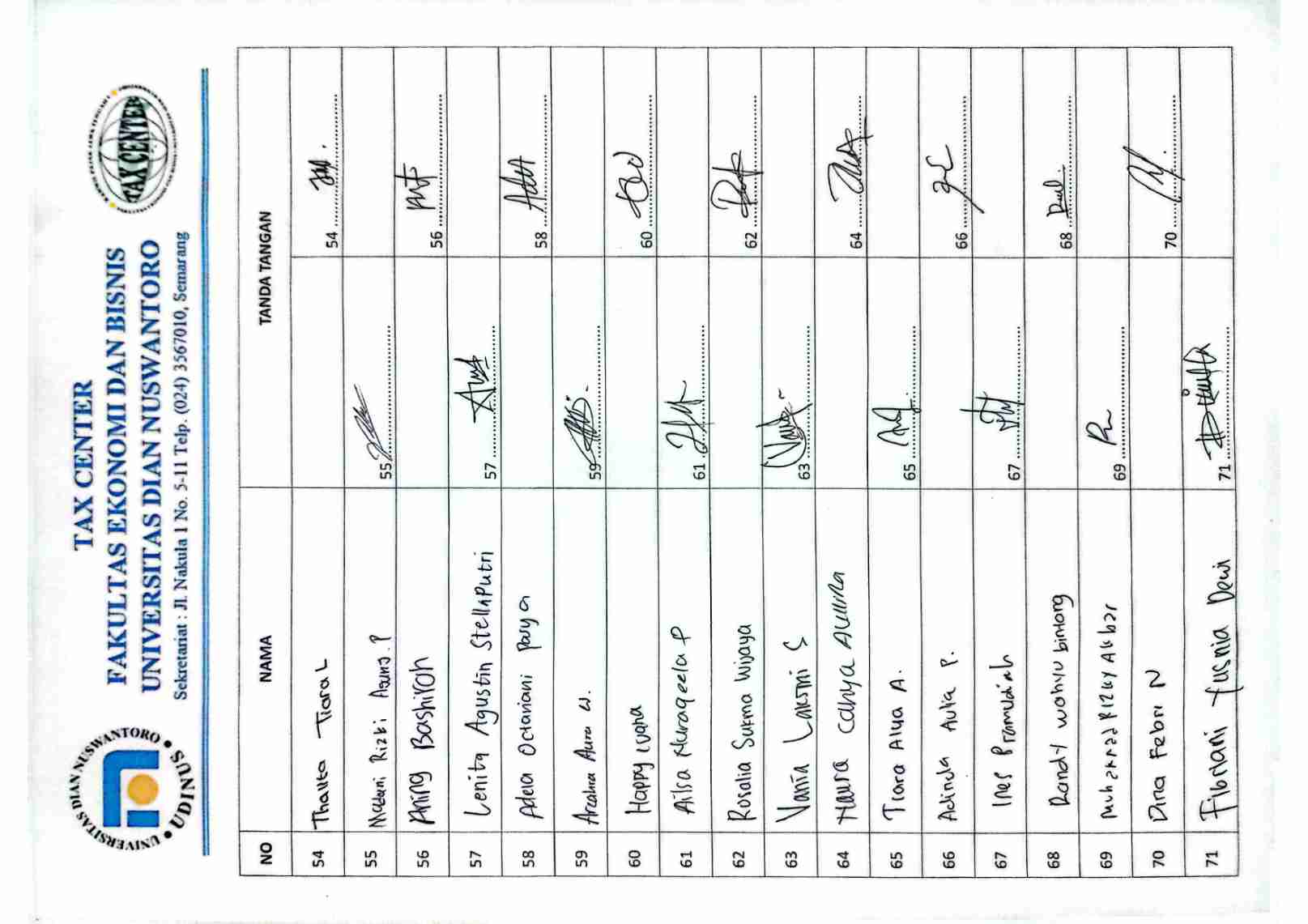 4. Daftar Hadir Peserta